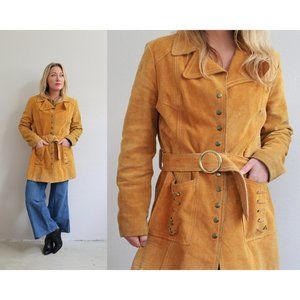 Vintage 1960's Rough Suede Leather Jacket // Women's Medium to Large Men Medium